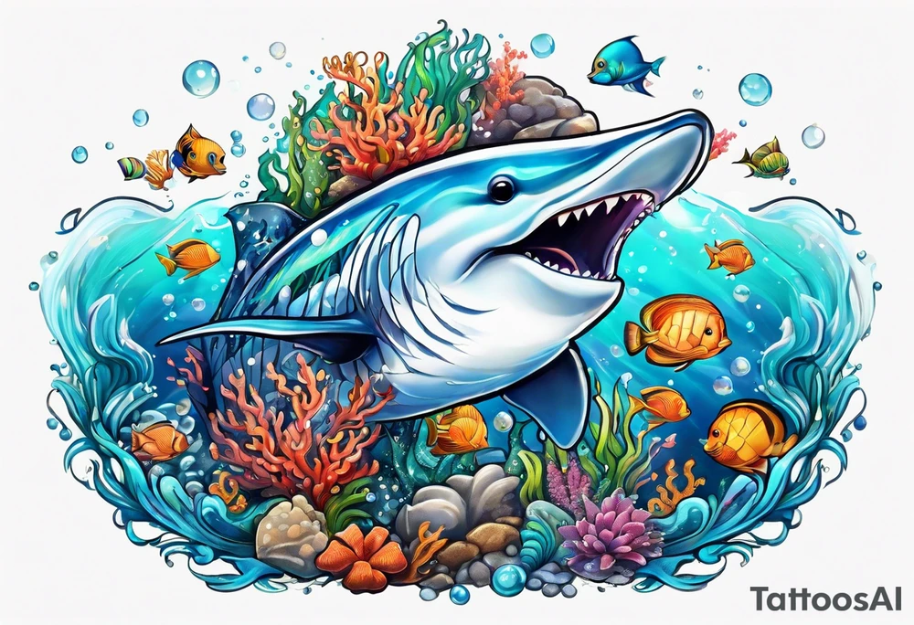 Animal cute , ocean tattoo idea