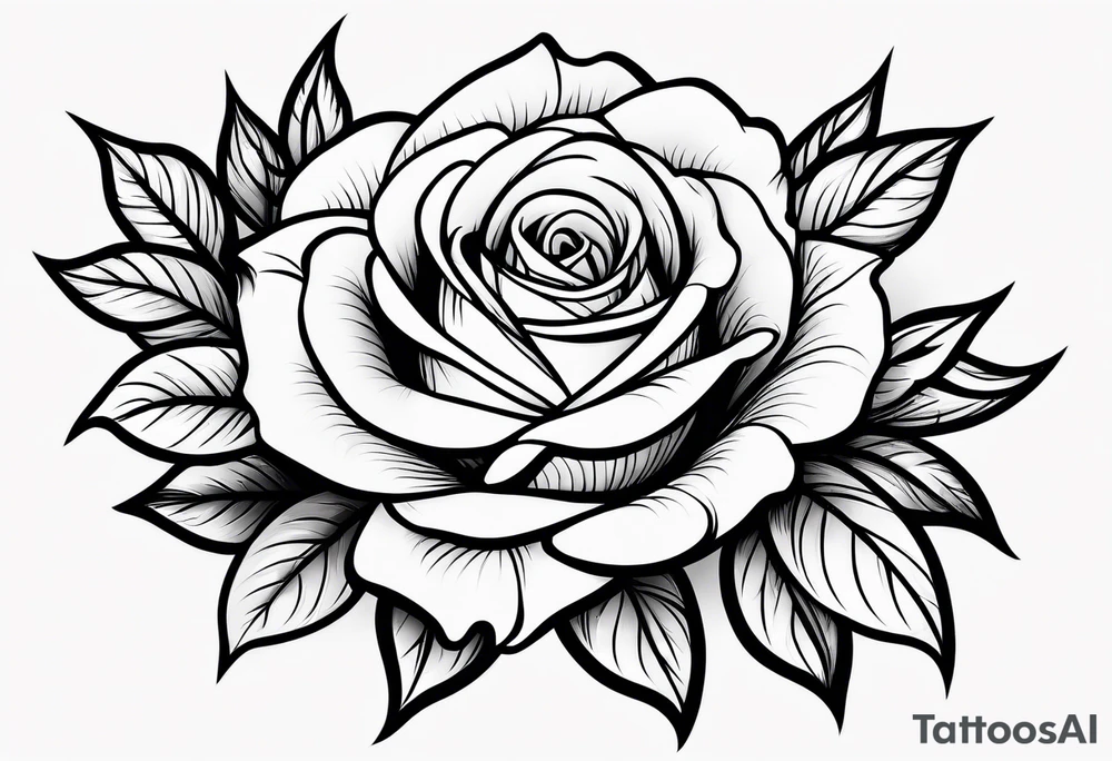 rose with fire tattoo idea