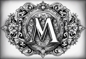 A letter M for my Wife A Letter A for my daughter and a letter C for my Son tattoo idea