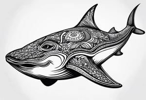 Smiling Sting ray tattoo idea