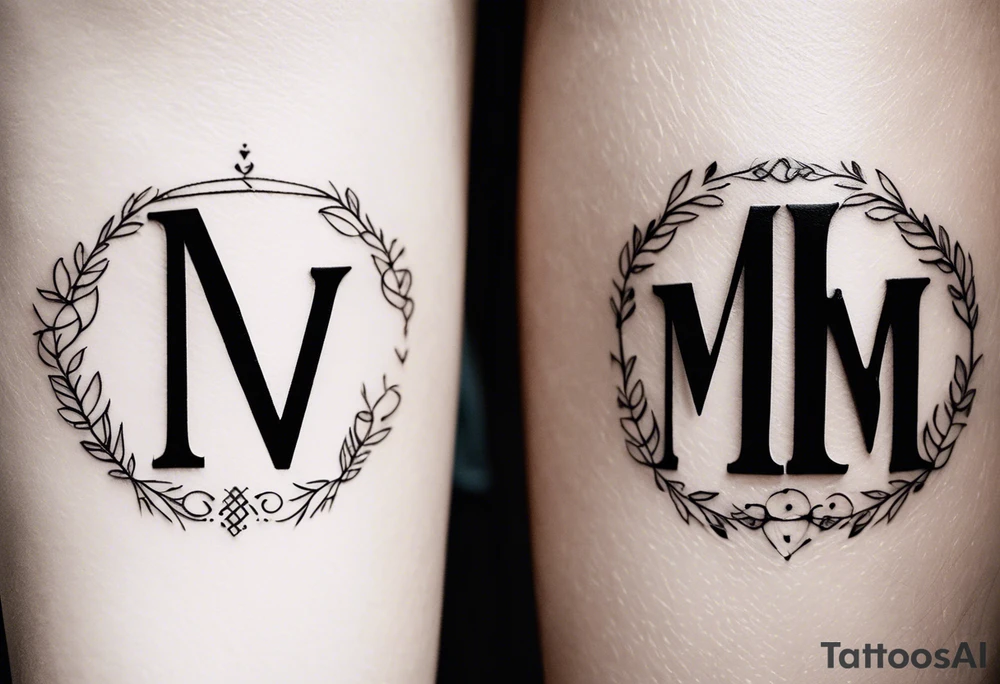 Married couples initials together tattoo idea