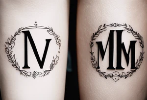 Married couples initials together tattoo idea