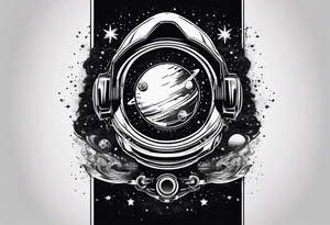 Music and space themed tattoo idea