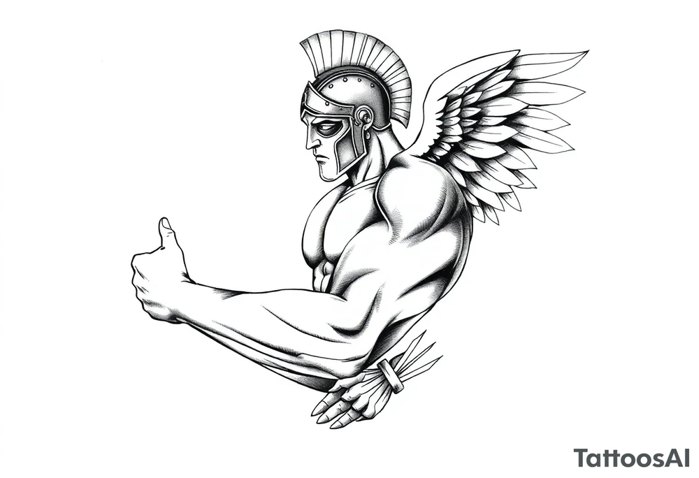 spartan angel tattoo idea