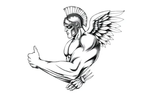 spartan angel tattoo idea