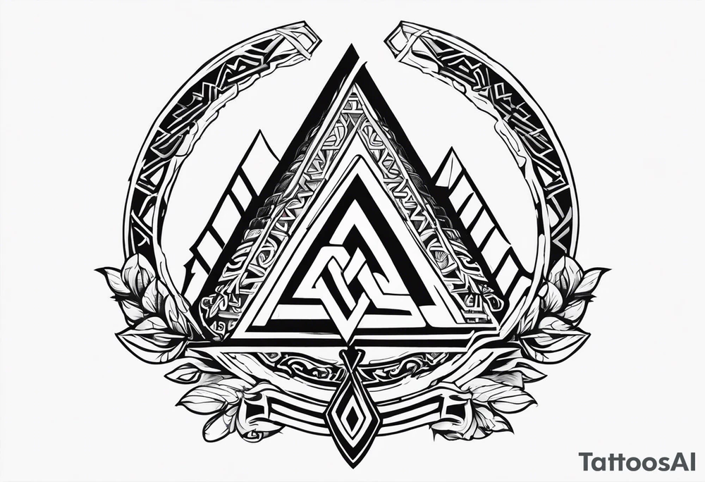 Valhalla 
valknut sword axe tattoo idea