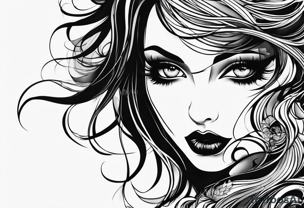 I want it with a lot of abstract lines like in grunge aesthetic, for the showlder tattoo idea