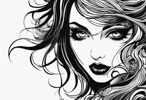 I want it with a lot of abstract lines like in grunge aesthetic, for the showlder tattoo idea