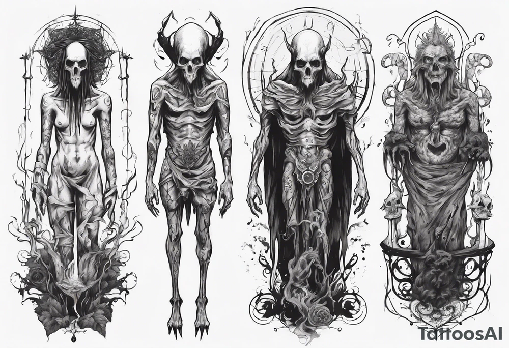 Tall creepy figure tattoo idea