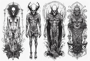 Tall creepy figure tattoo idea