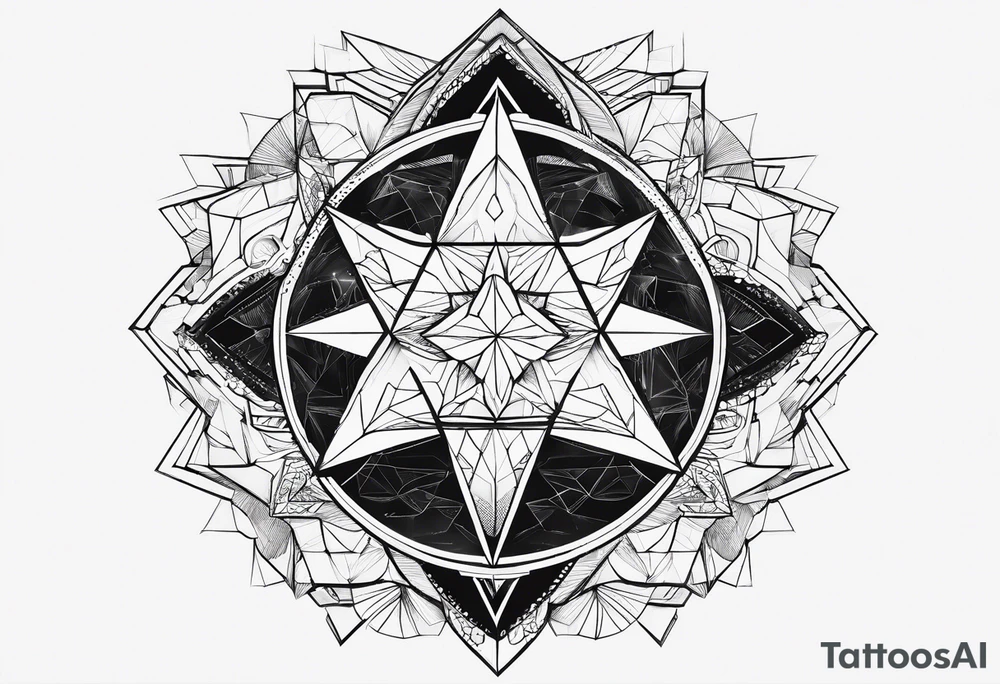 a geometrical representation of a galaxy tattoo idea