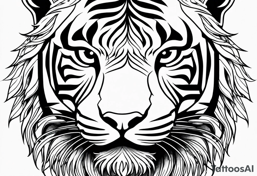 abstract fine line tiger full body tattoo idea abstract fine line tiger full body tattoo idea