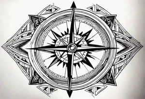 full arrow compass tattoo idea