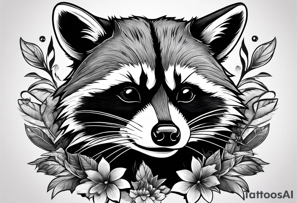 raccoon smoking cigarette tattoo idea