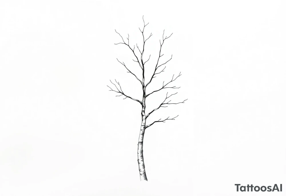 half birch tree tattoo idea