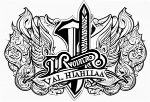 Valhalla axe sword tattoo idea