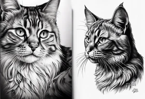 Realistic cat tattoo design tattoo idea