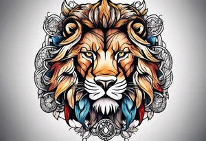 Cross, Vikings and a lion tattoo idea