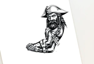 Blackbeard pirate theme sleeve tattoo idea