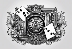 luck number 7 poker machine tattoo idea
