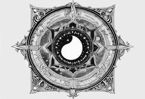 Astrology, Natal Chart, Cancer sign symbolic, vision, yin yang, the moon, the sun, Uranus, Pluto, spiritual, third eye, mystical, Zen, armband tattoo idea