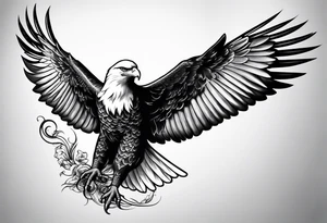Eagle and a White Dove fly side by side tattoo idea
