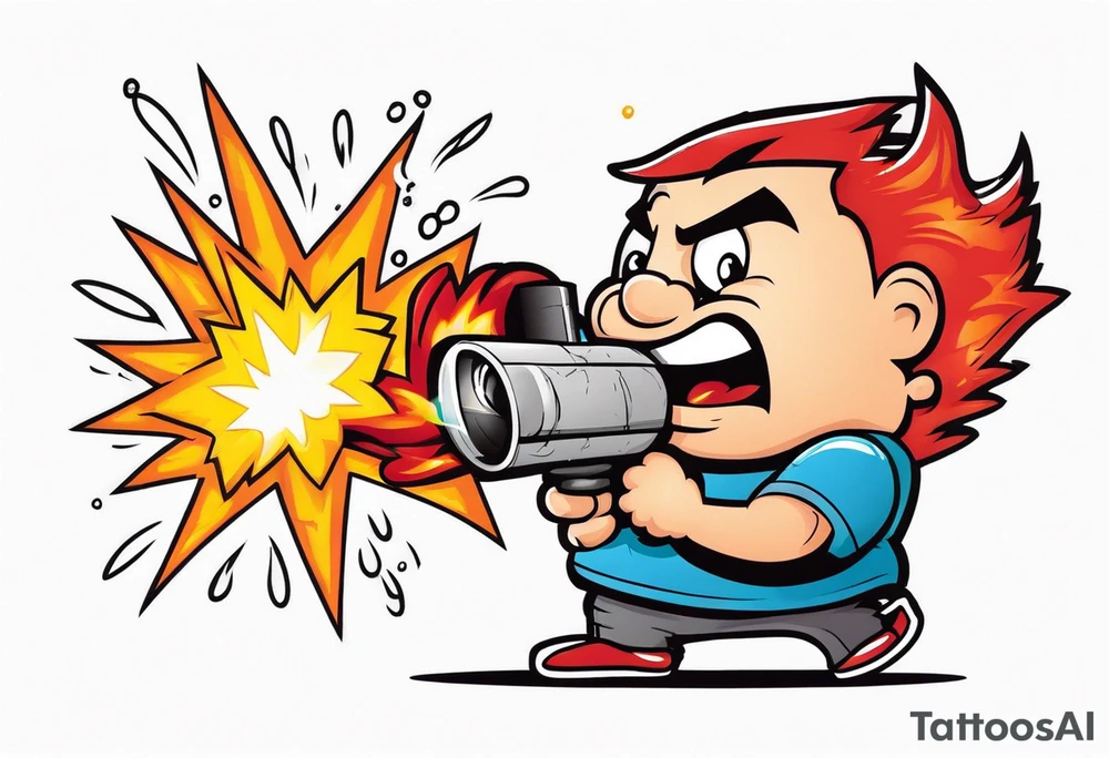 stick of dynamite trying to blow out his own burning fuse tattoo idea