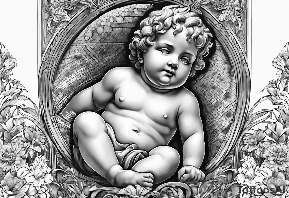 putto, no background tattoo idea
