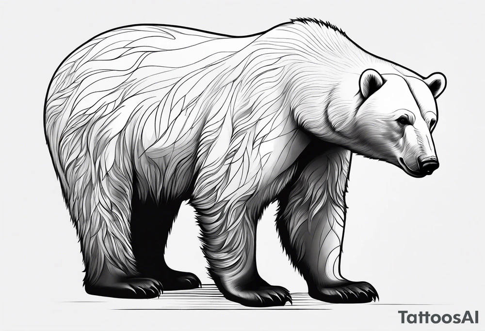 Polar bear in a minimalist but masculine
way tattoo idea