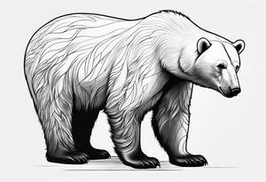 Polar bear in a minimalist but masculine 
 way tattoo idea