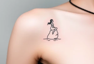 mermaid above water sitting on rock tattoo idea