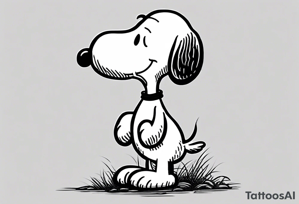 snoopy with a heart tattoo idea