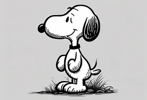 snoopy with a heart tattoo idea
