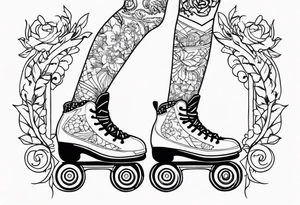 roller skating girls tattoo idea