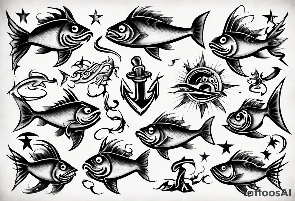 Fish hooks, 1946, canada tattoo idea