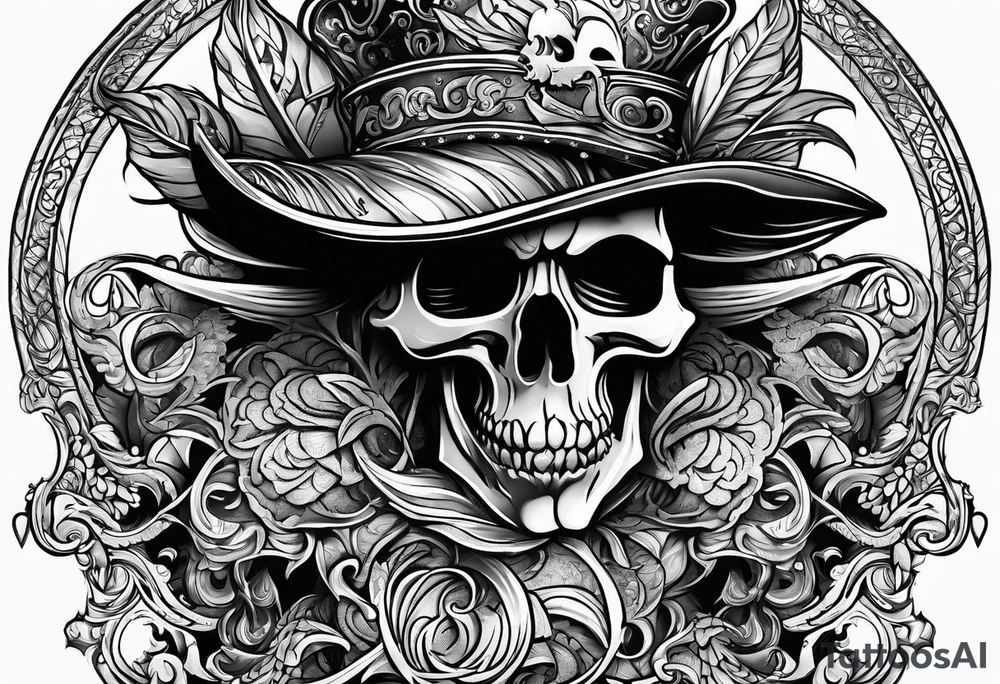 Pirate filigree tattoo idea