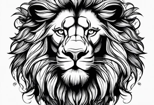 lion with scratch in its eye and roar tattoo idea