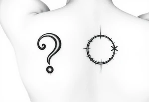 On one hand, the forearm should be a stylish question mark/? and on the other one should be the infinite symbol ♾️ (but not too big) tattoo idea