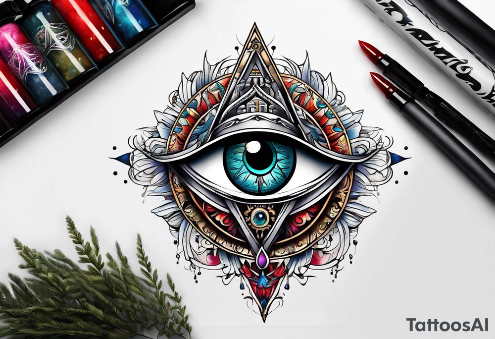 all seeing eye tattoo idea