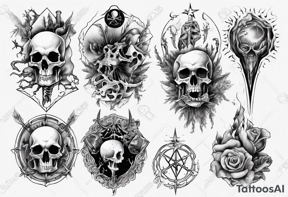 wicth and bones tattoo idea