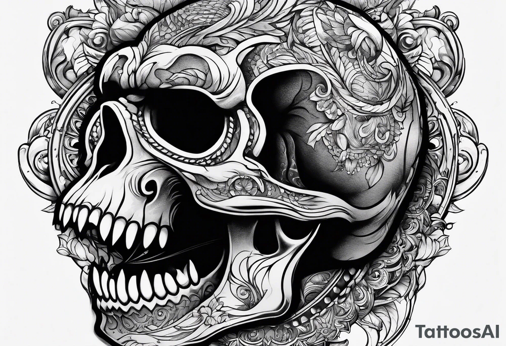 Screaming monkey skull tattoo idea