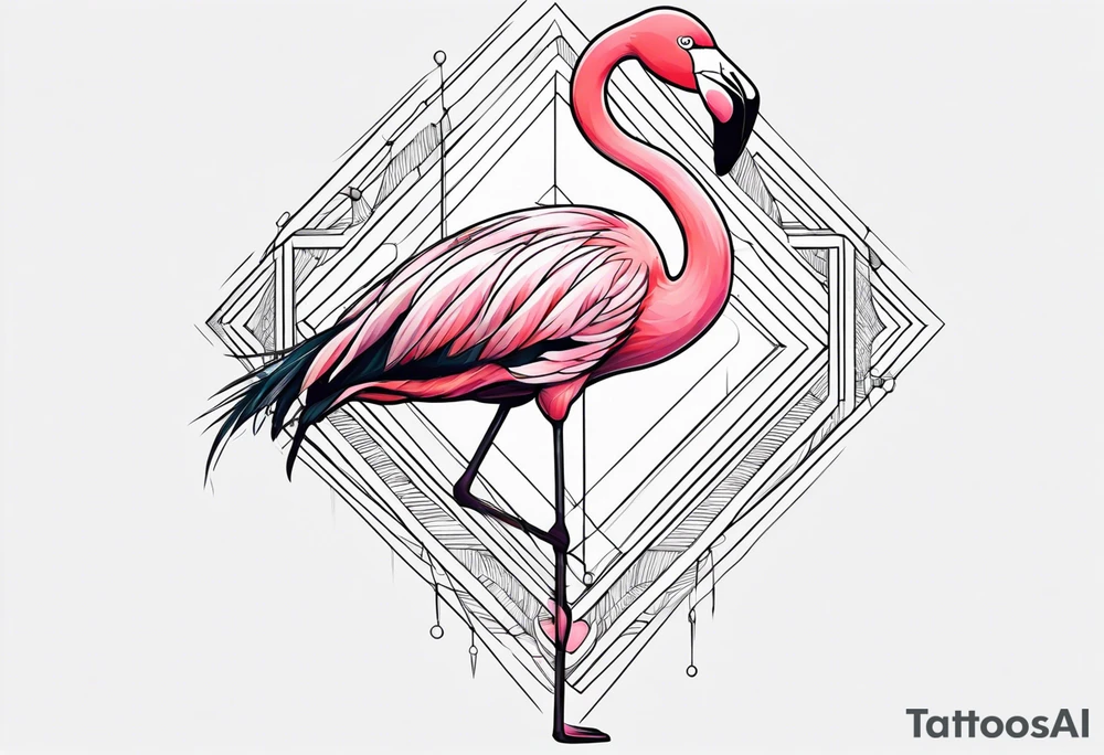 cute flamingo tattoo idea