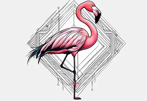 cute flamingo tattoo idea