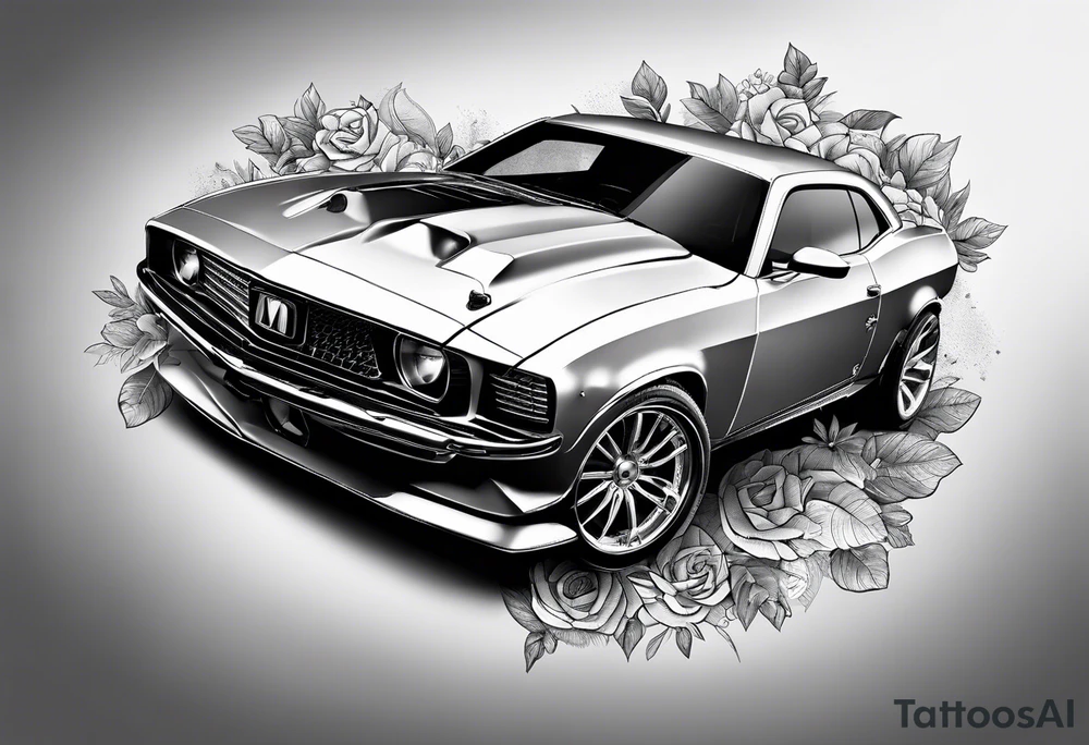 cars, huskie, money, rich arm sleeve tattoo idea