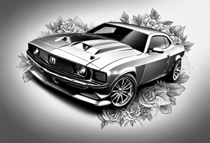 cars, huskie, money, rich arm sleeve tattoo idea