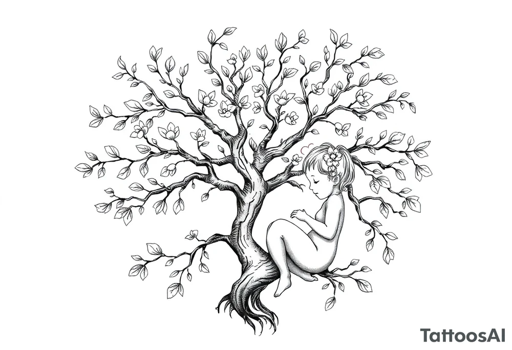 Racine arbre de vie bébé tattoo idea