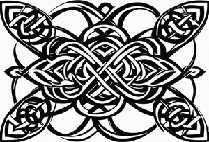 four leaf clover shaped tattoo with different celtic knots in each leaf - trinity, love knot, spiral, dara tattoo idea