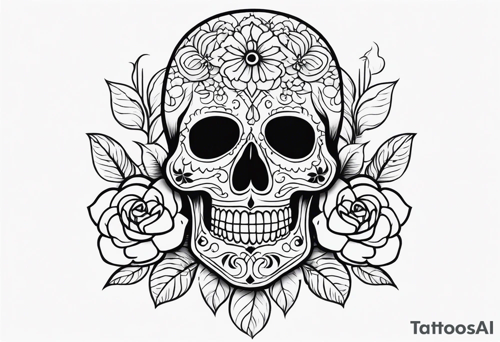 Day of dead skull tattoo idea