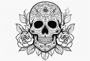 Day of dead skull tattoo idea