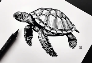 shoulder piece with a small turtle tattoo idea